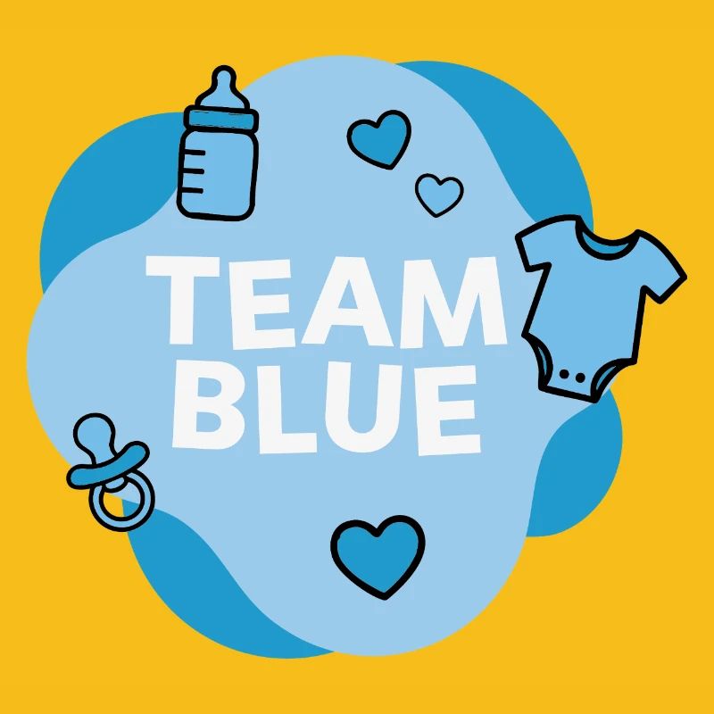 Conception de la Baby Shower Team Blue