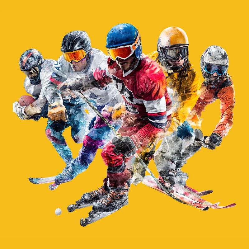 Compilation de tempêtes de couleurs Skier Panorama