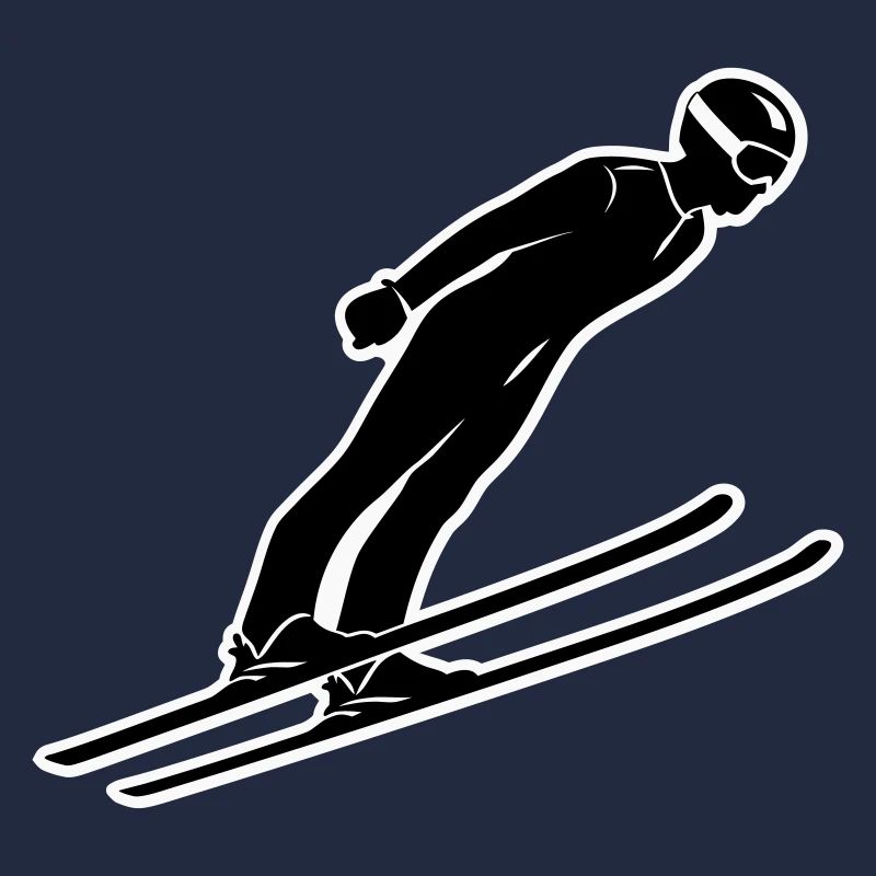 Silhouette du skieur en saut