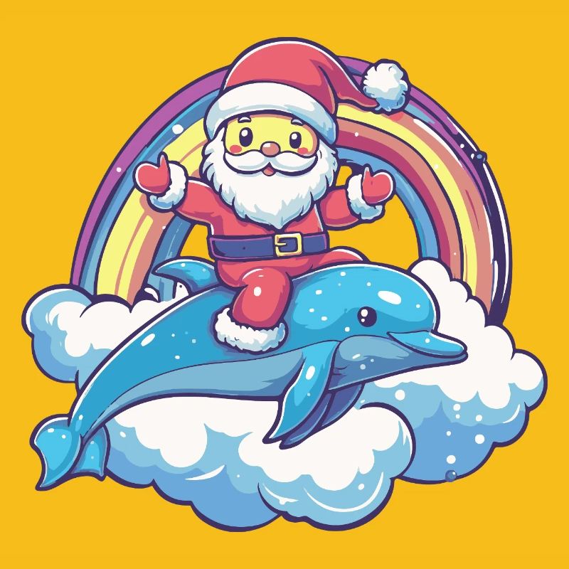 Delfin Weihnachtsmann Weihnachten