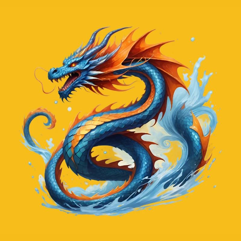 Drache Blauorange Drachesturm