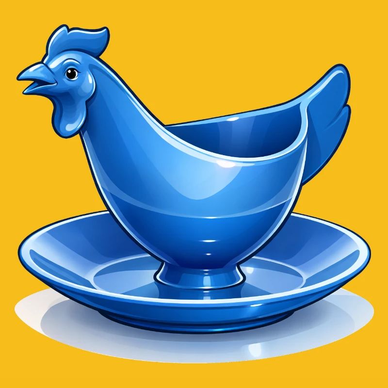 Blue GDR Egg Cup Chicken Fanart, Ostalgie
