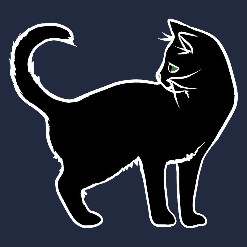 Silhouette minimaliste de chat blanc