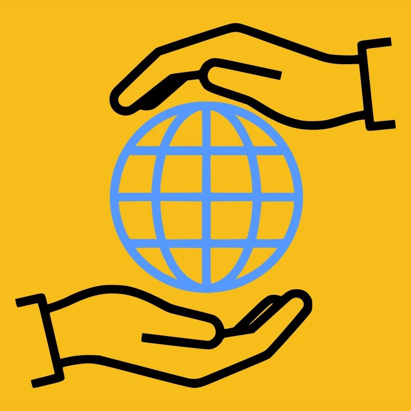 Globe Hands Outline Global