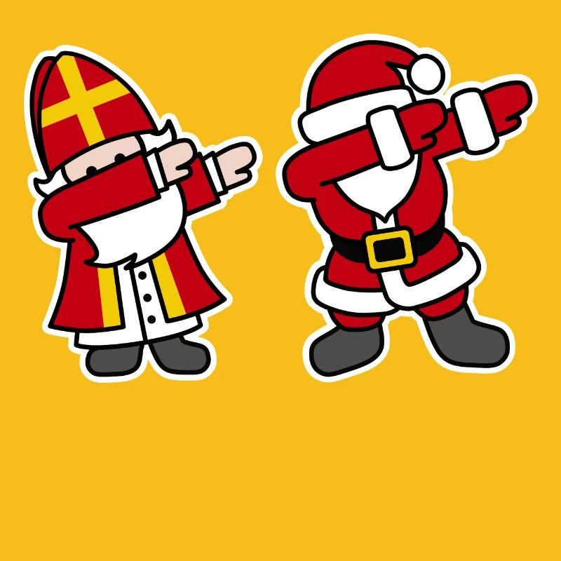 Sinterklaas en Kerstman dab dabbing