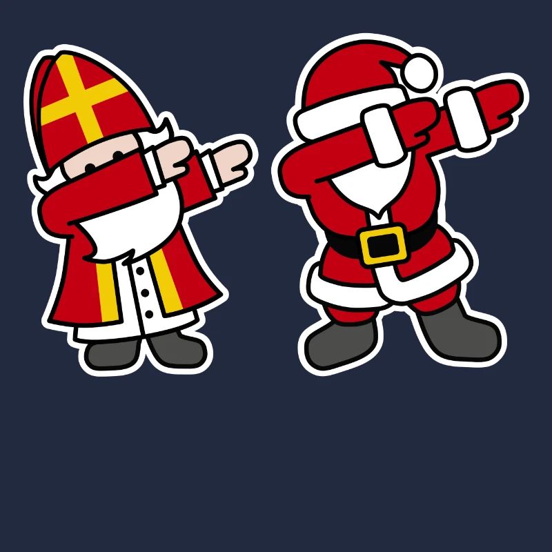 Sinterklaas en Kerstman dab dabbing
