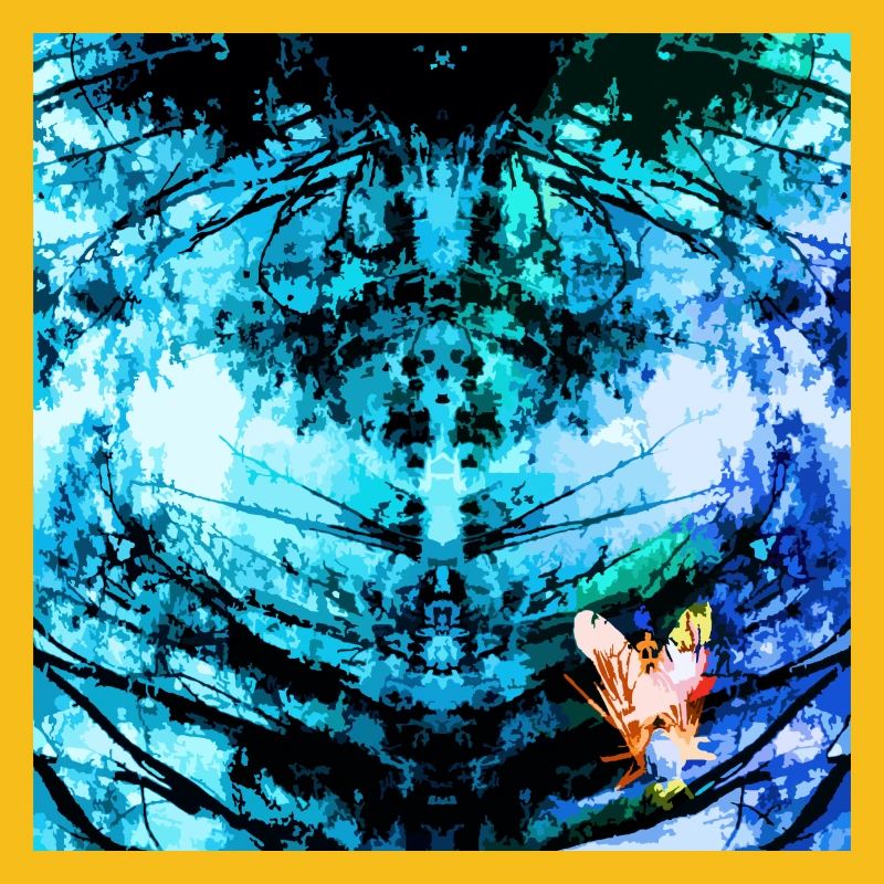 Papillon psychédélique bleu