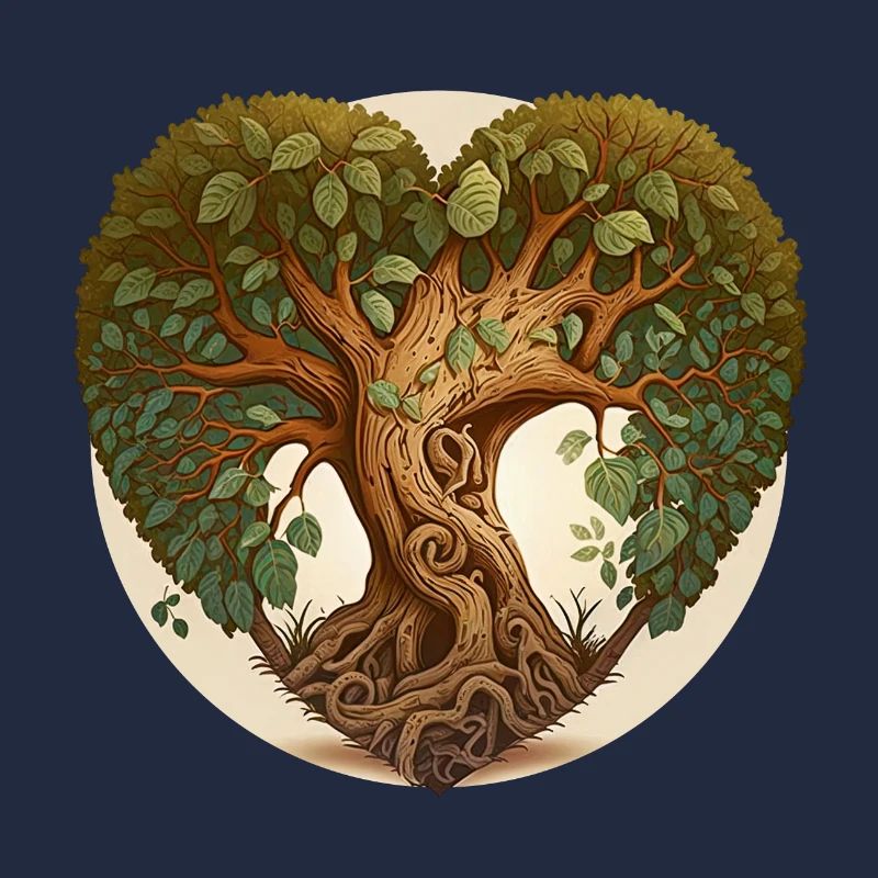 Baum in einer Herzform, Herzbaum mit Hintergrund