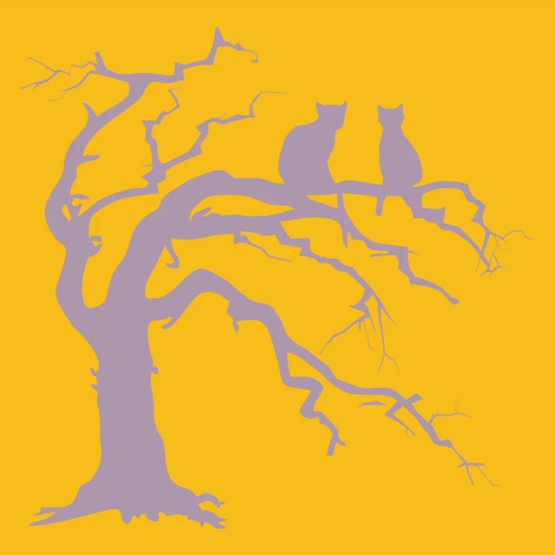 Arbre mort avec 2 silhouettes de chats