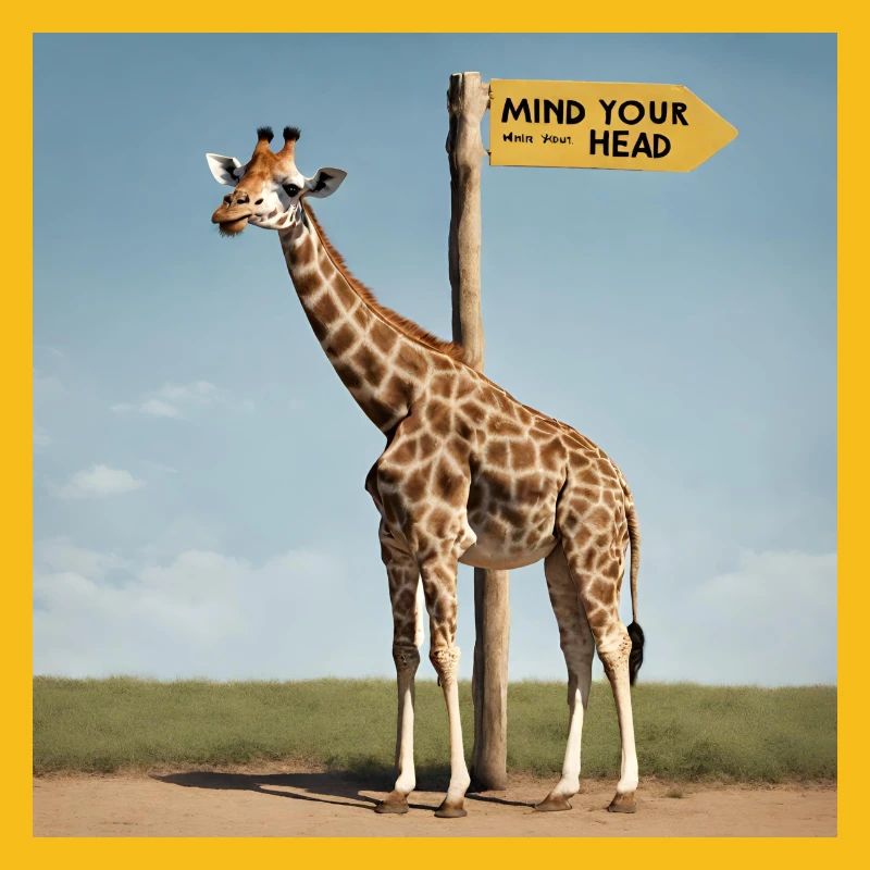 Giraffe Meme ''Mind your Head'' - Printflow