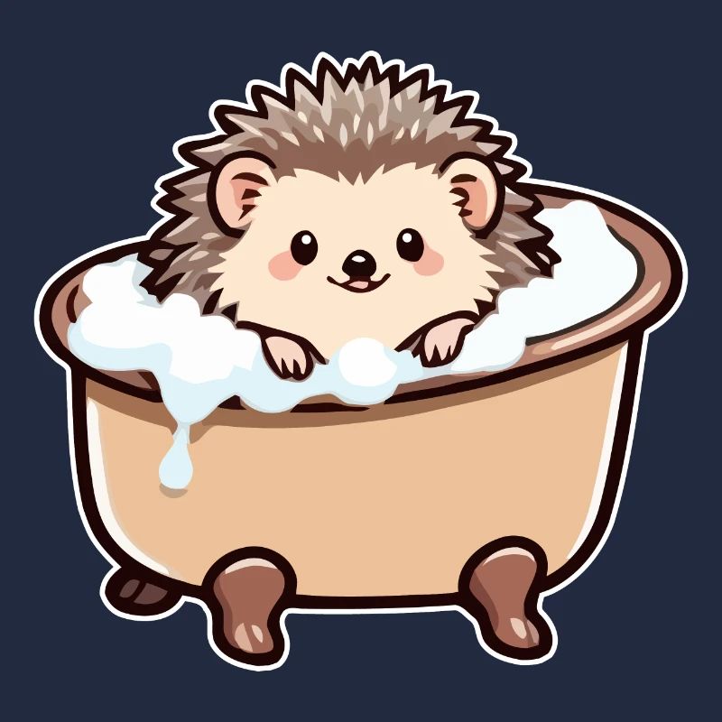Hérisson mignon dans la baignoire