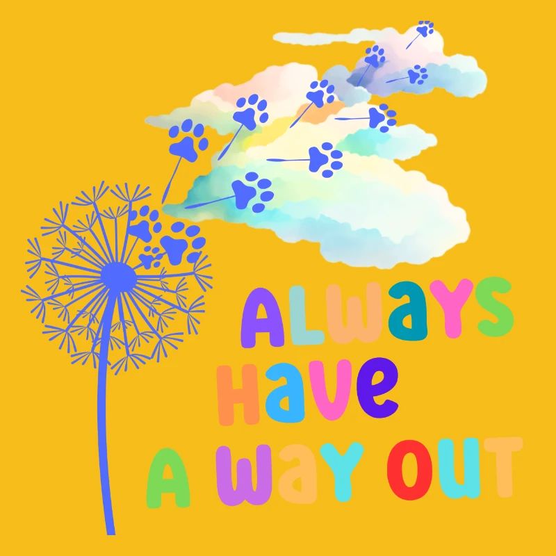 Colorful graphics with slogan