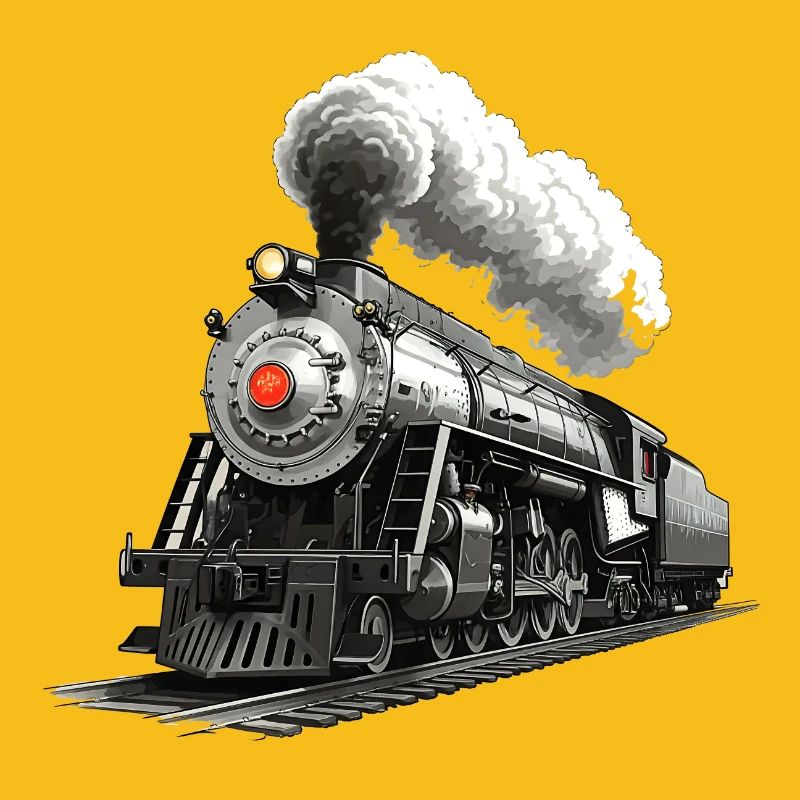 Nostalgische Dampflok - Eisenbahn Illustration