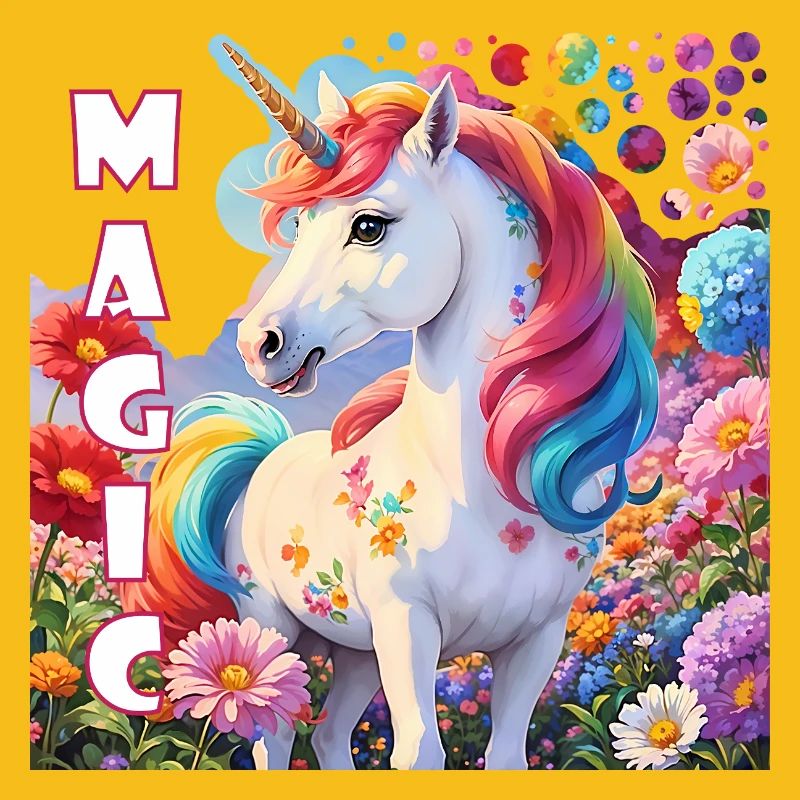 Zauberhaftes Einhorn in Regenbogenfarben Krafttier