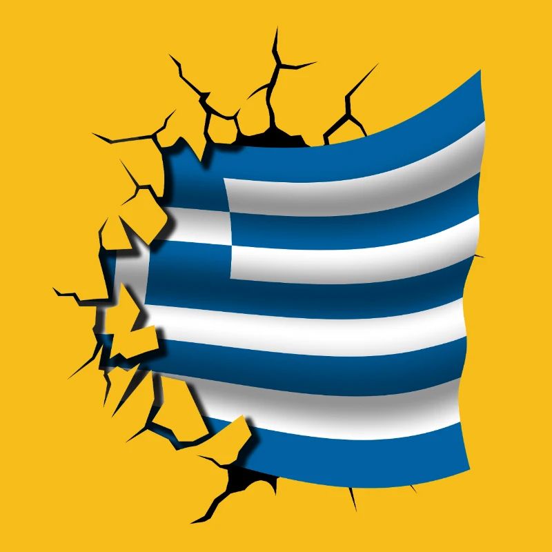 Drapeau de la Grèce - Grèce - Drapeau Broken Design