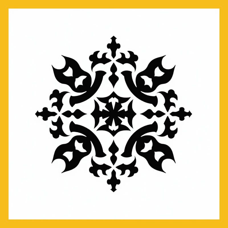 Motif complexe de flocon de neige noir