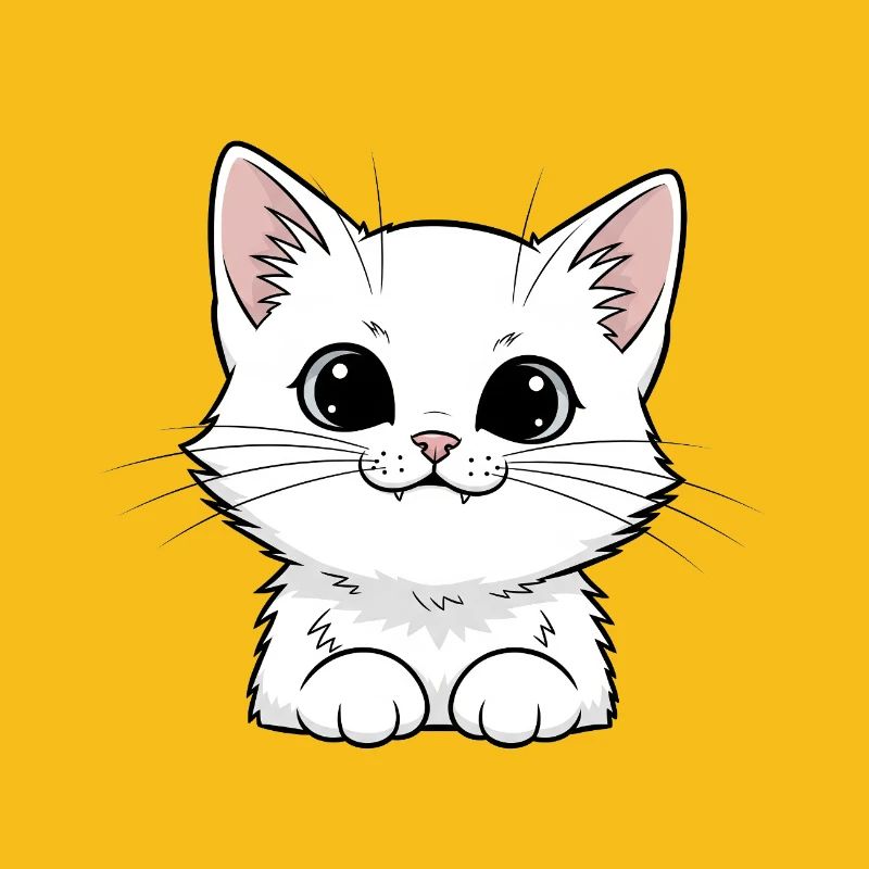 Mignon design de chaton blanc