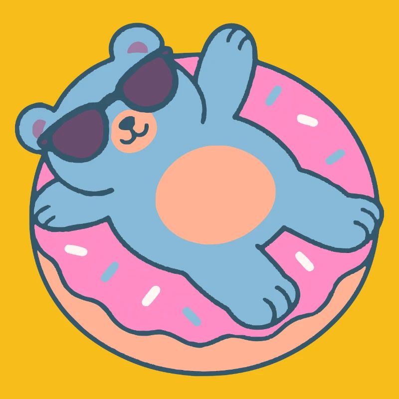 Blauer Teddybär mit Sonnenbrille