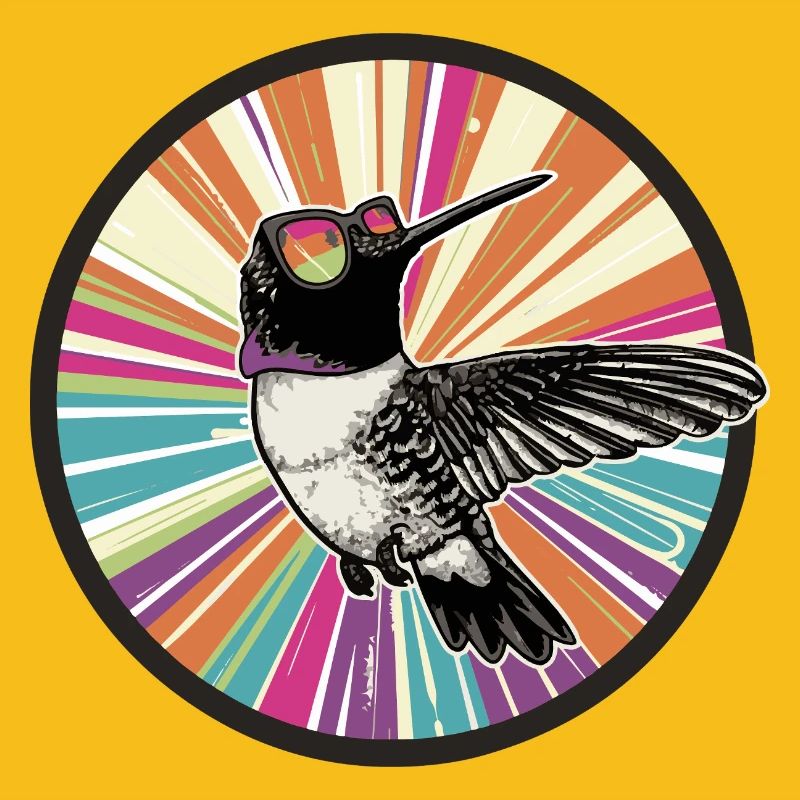 Vibranter Kolibri mit Farbexplosion