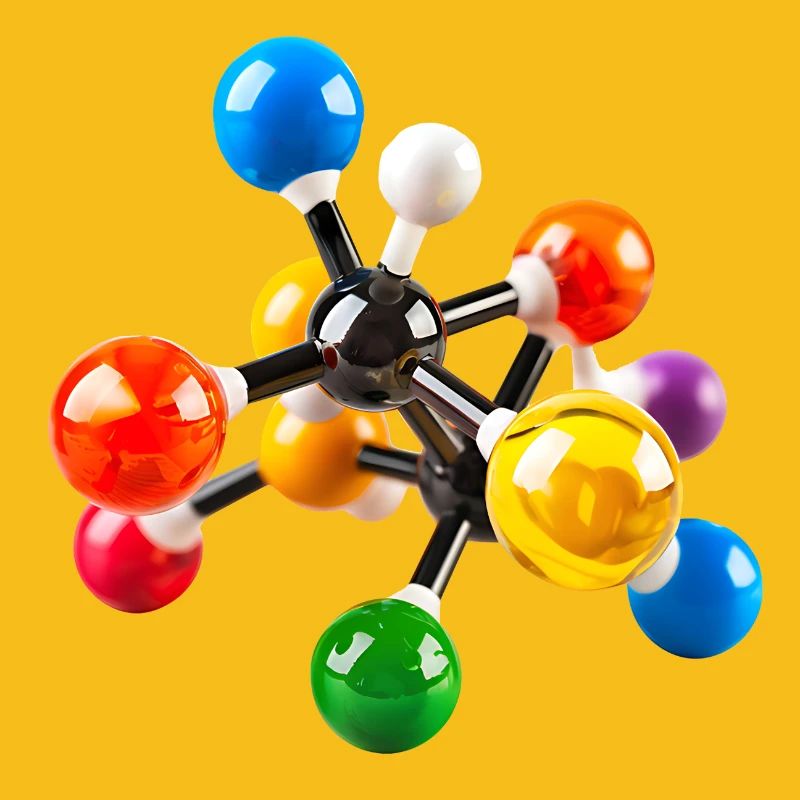 Modèle de structure moléculaire coloré