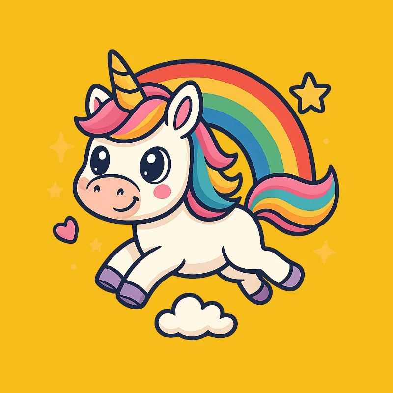 Kunterbuntes Einhorn Regenbogen