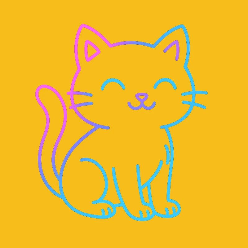 Neon gradient cat buddy