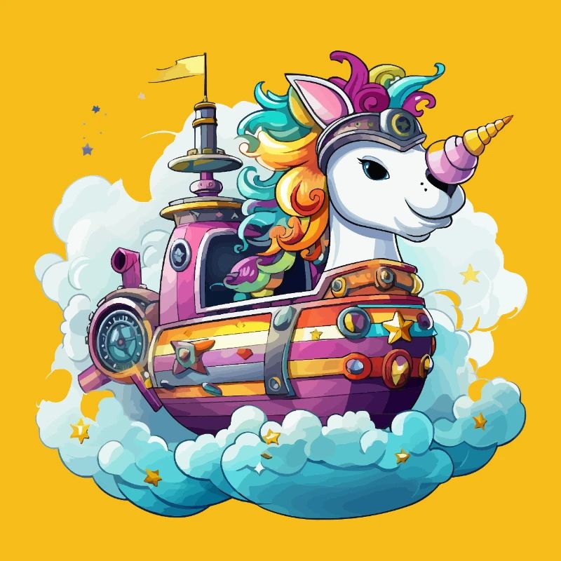 Bunter Einhorn-Schifftraum
