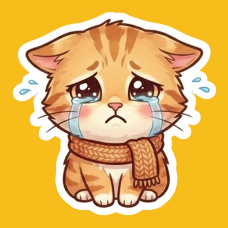 Chaton qui pleure avec une écharpe