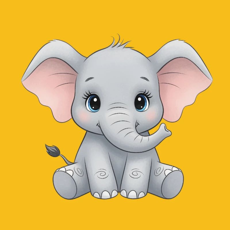 Dessin animé câlin bébé éléphant