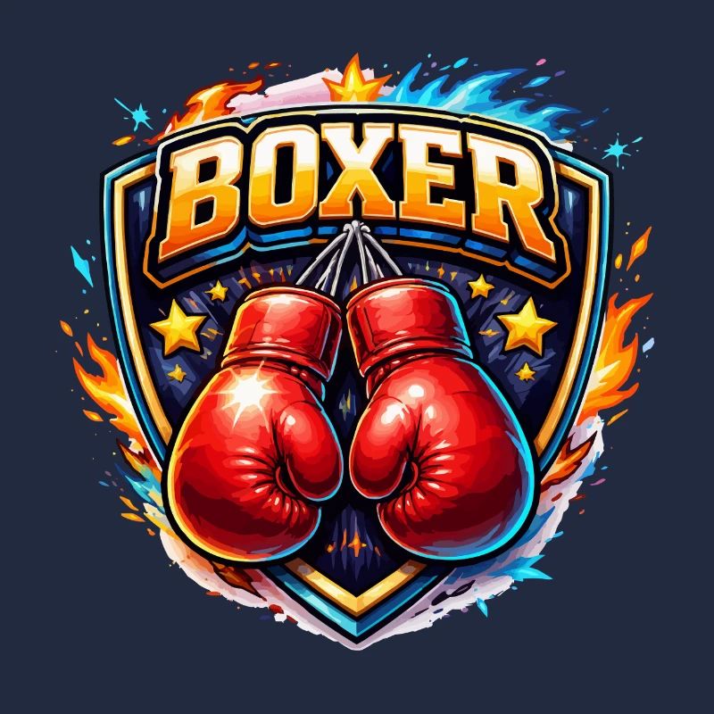 Logo de boxe combative avec gants