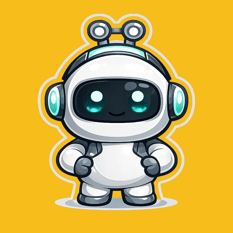 Copilot KI-Roboter-Maskottchen niedlicher Entwickler-Aufkleber