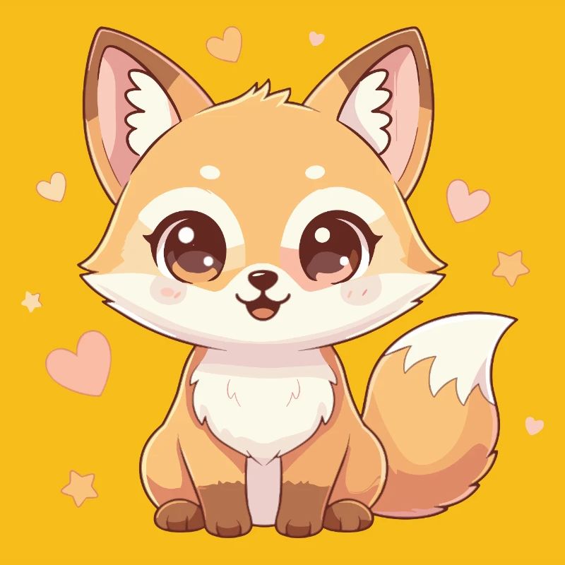Cuddly fox with heart charm