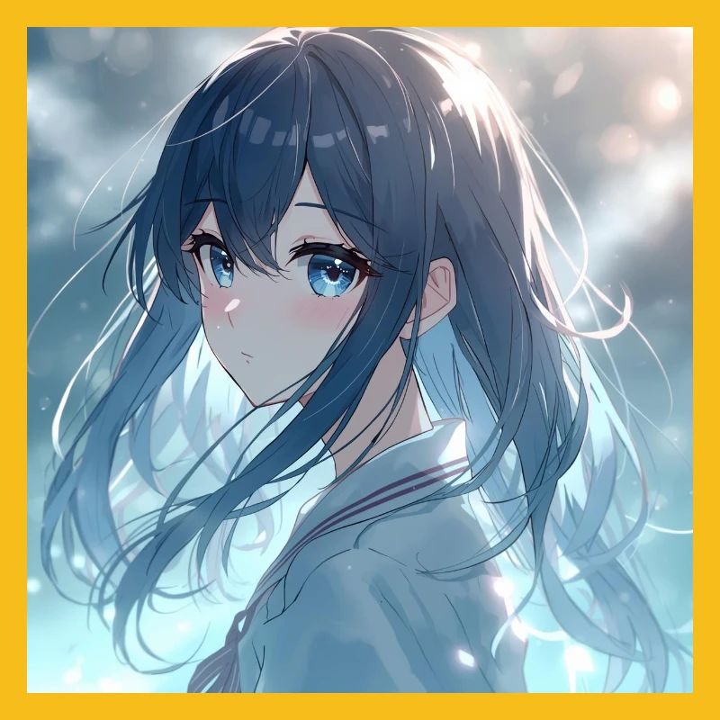 Portrait d’anime Blue Night Light