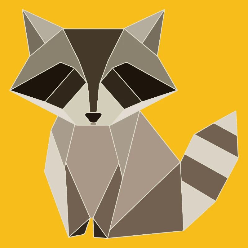 Raccoon Polygon Geometry Design