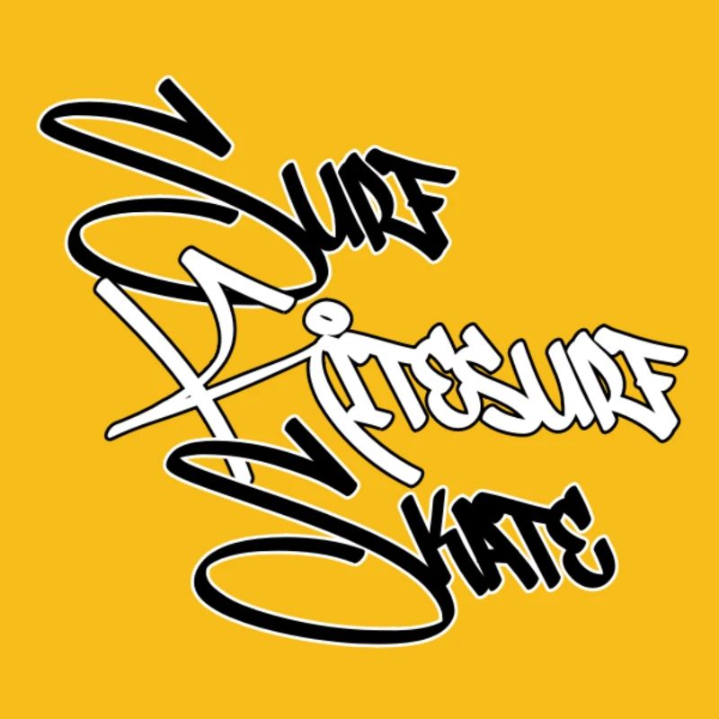 Graffiti Surf Script White