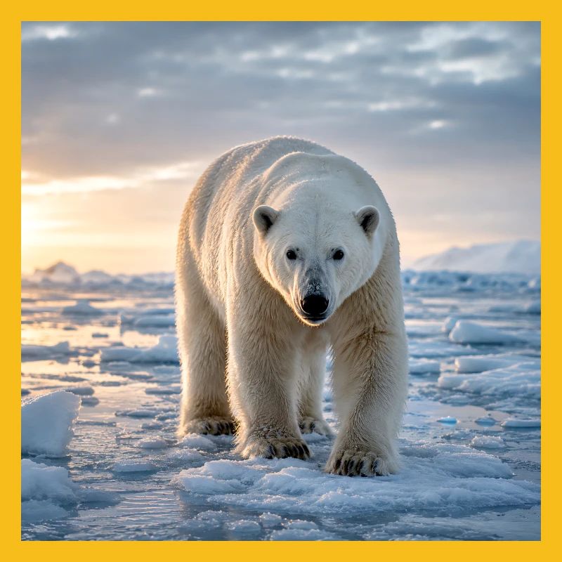 Arktischer Eisbär auf Eis