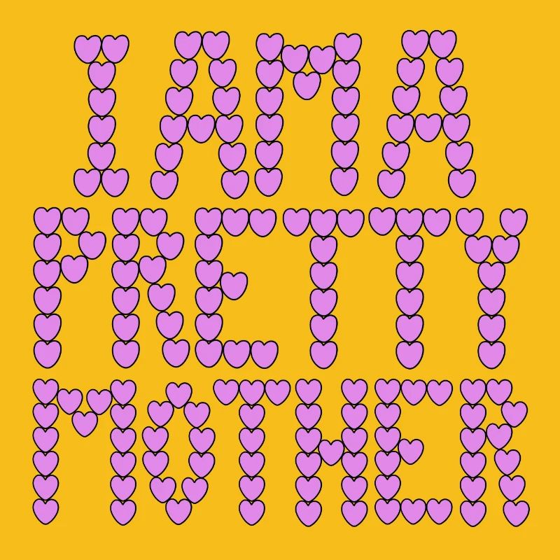 Ich bin eine hübsche Mutter, Typografie.