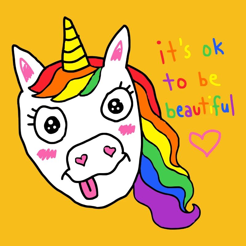Es ist okay, ein schönes Regenbogen-Einhorn zu sein