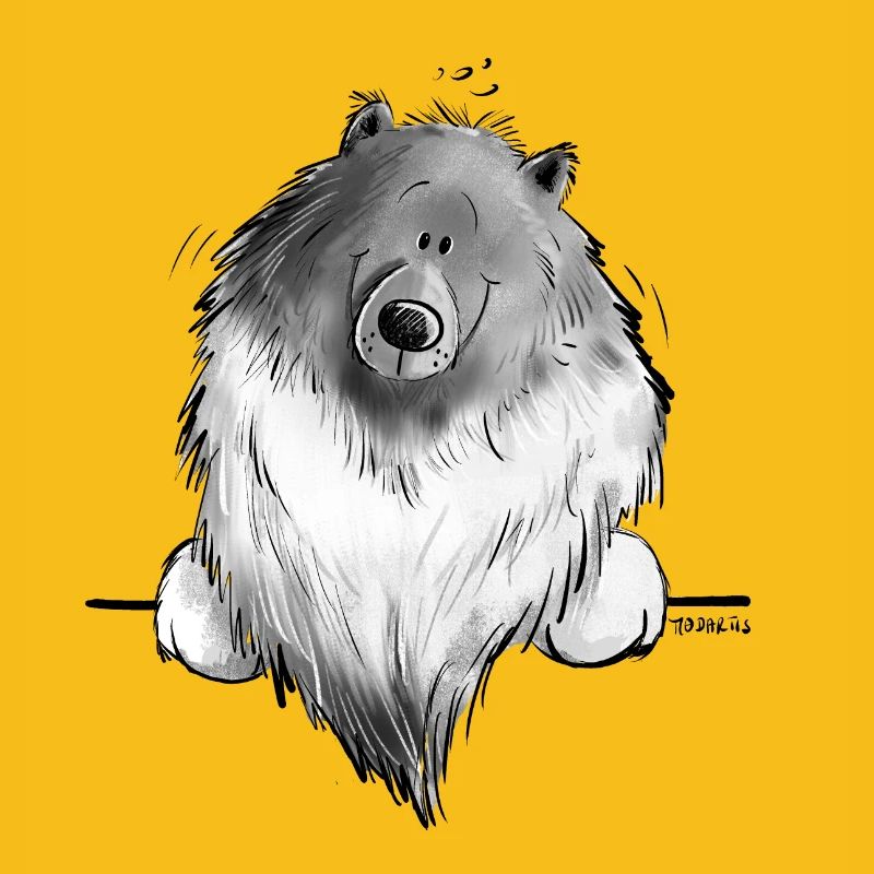 Cadeau drôle de chien de bande dessinée Wolfsspitz I
