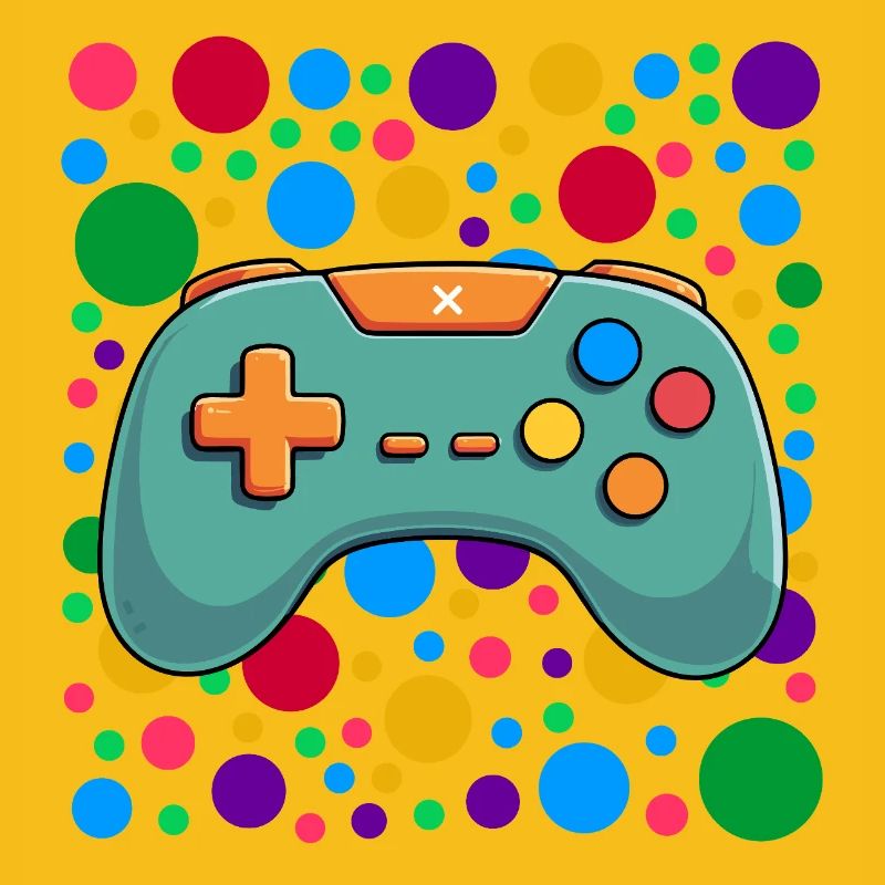 Farbenfroher Gaming-Controller Spotty Dotted Gaming