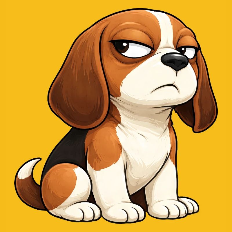 Arrogant Beagle Cartoon Hund Comic Eingeschnappt