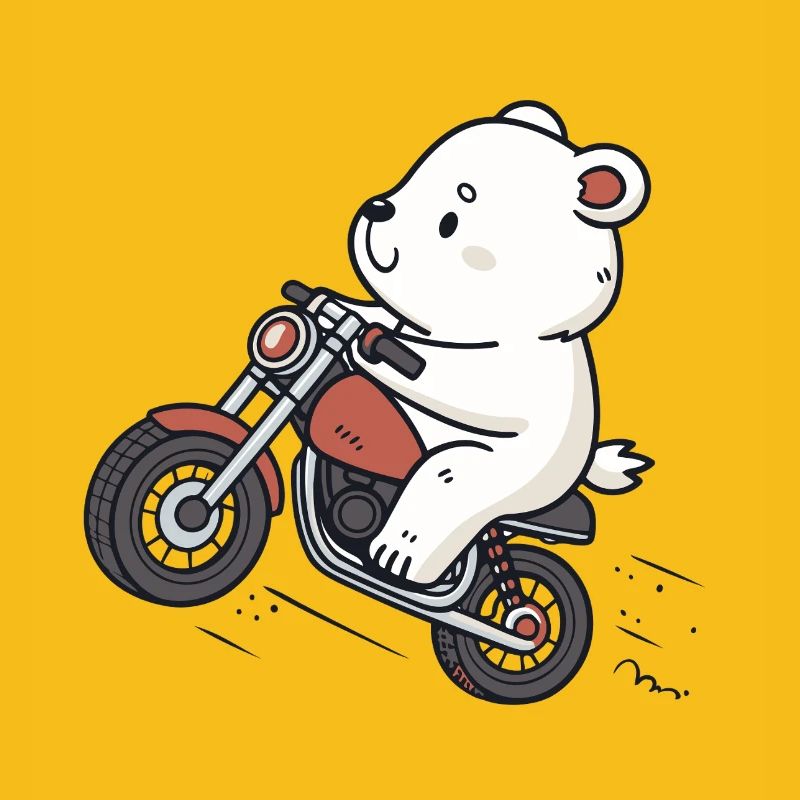 Eisbär Biker Retro Motorrad