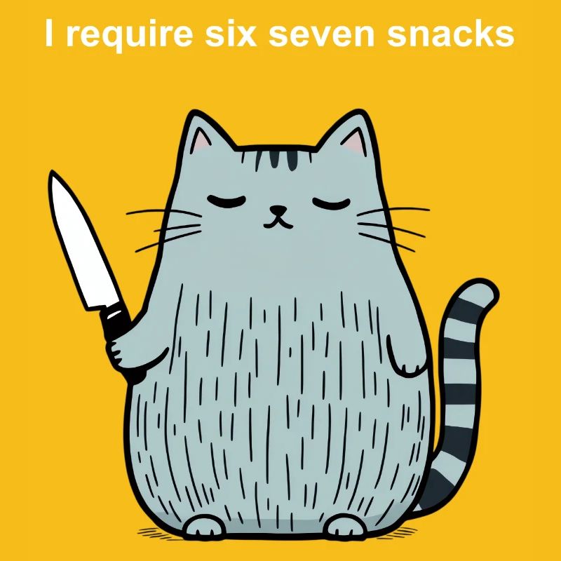 6-7 Internet Meme 6 7 Snack Cat