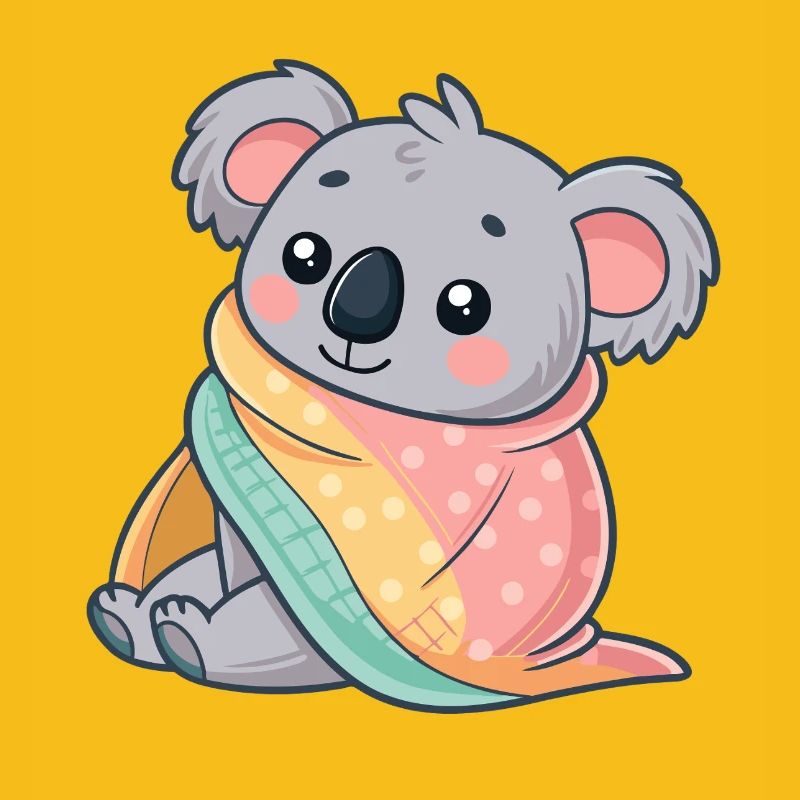 Koala cosy sous couverture