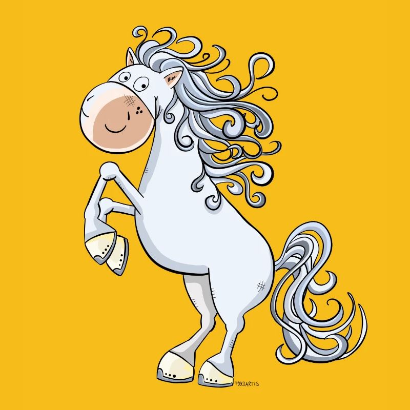 Steigendes Pferd im wallender Mähne I Comic