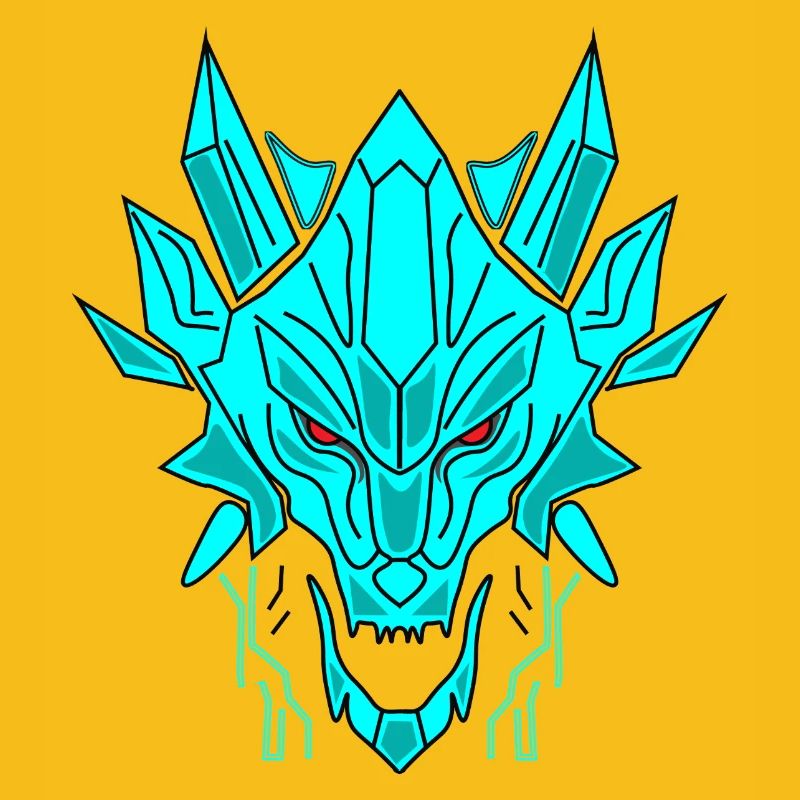 Geometrischer Eisdrache Kopf