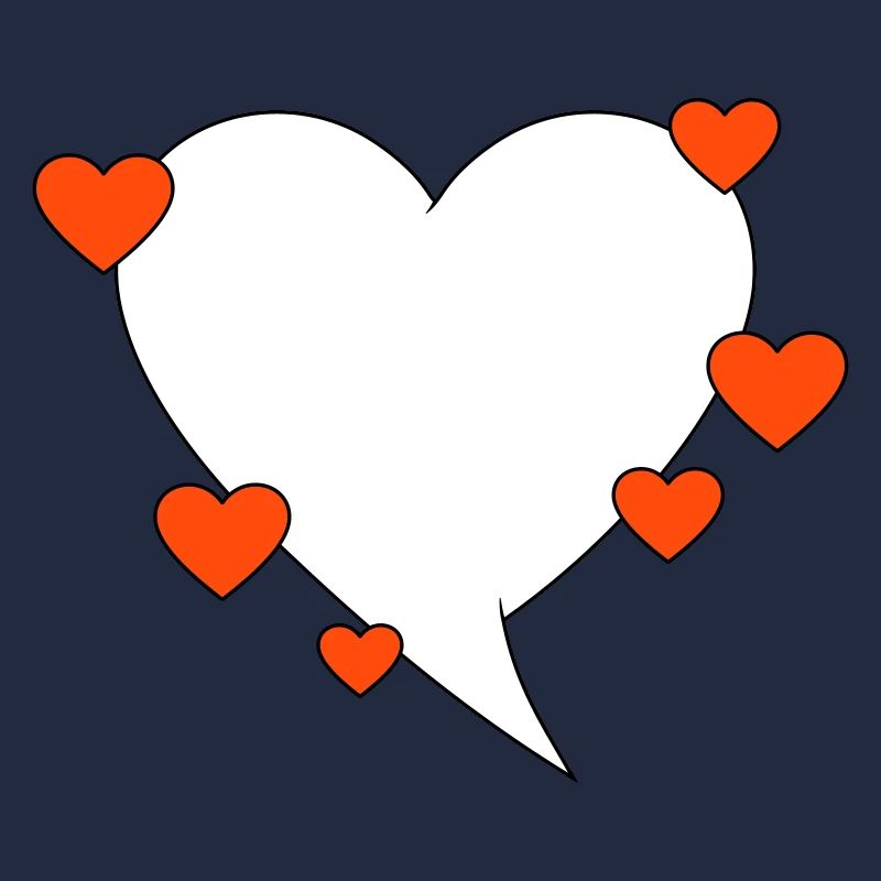 Bulle de dialogue avec des cœurs