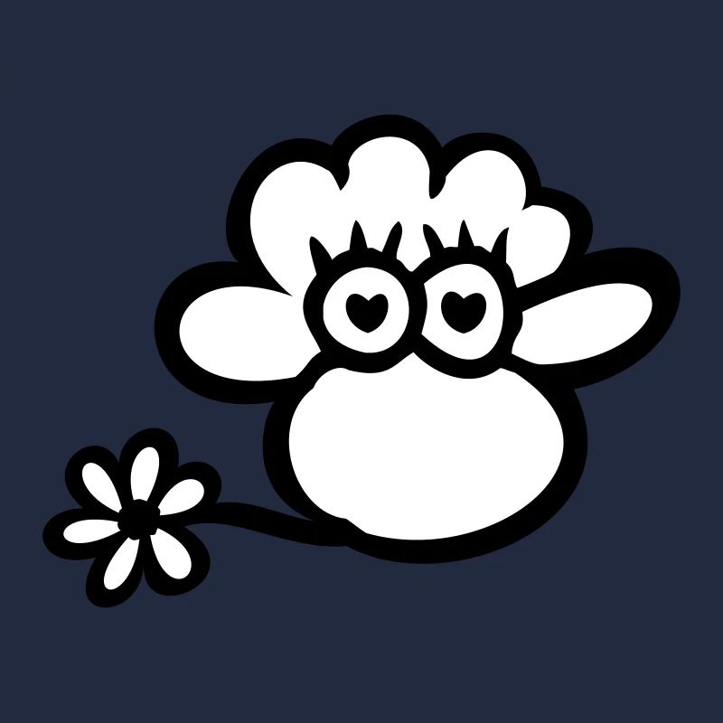 Verliebtes Schaf Kopf 2farbig