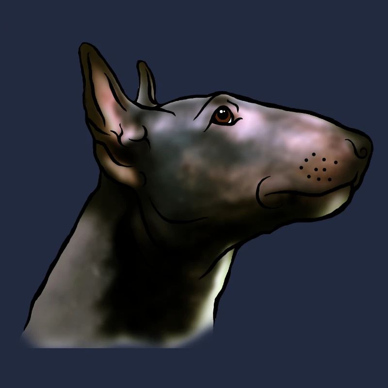 Bullterrier Kopf im Profil Comicstyle