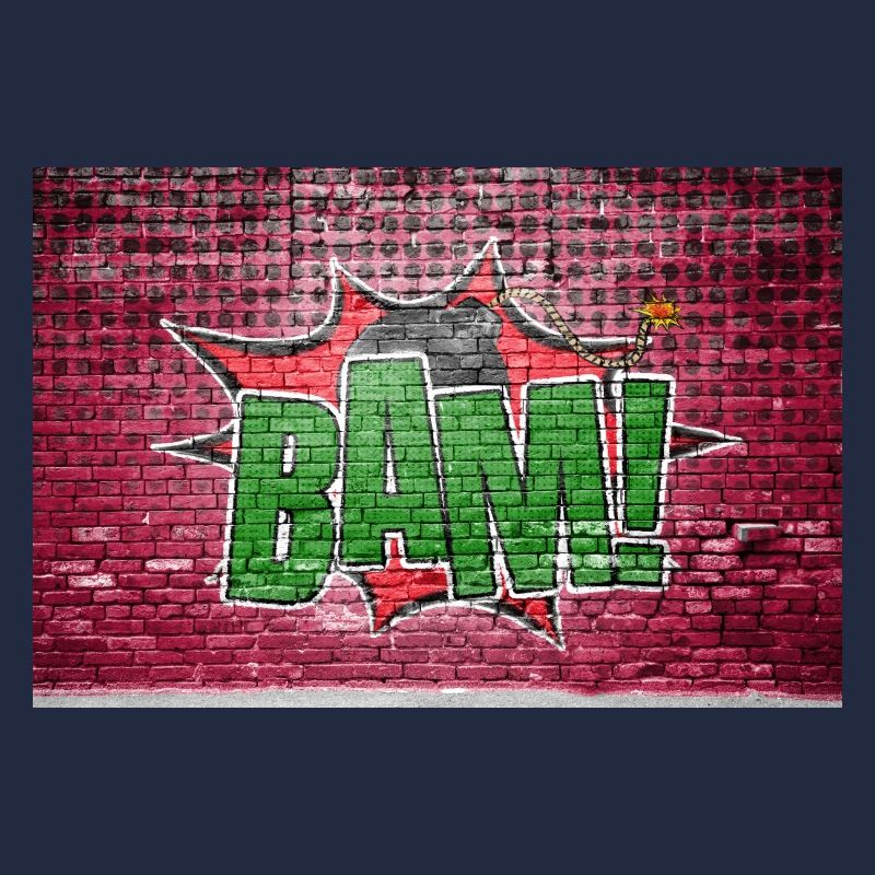 Bam! Lettrage graffiti de style bande dessinée sur un mur de briques